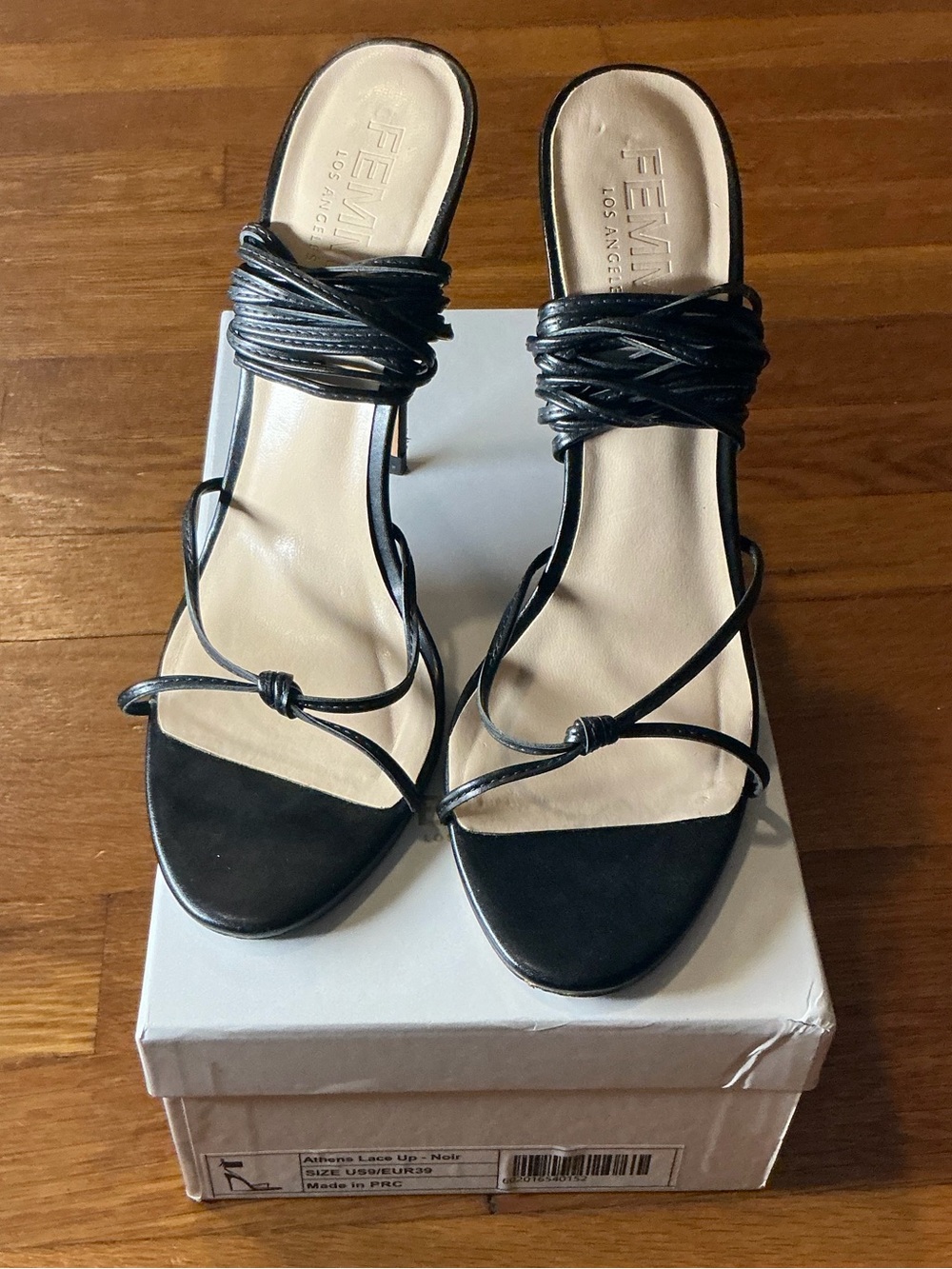 FEMME LA Black Strappy Heel Sandals - Women - Picture 5 of 15